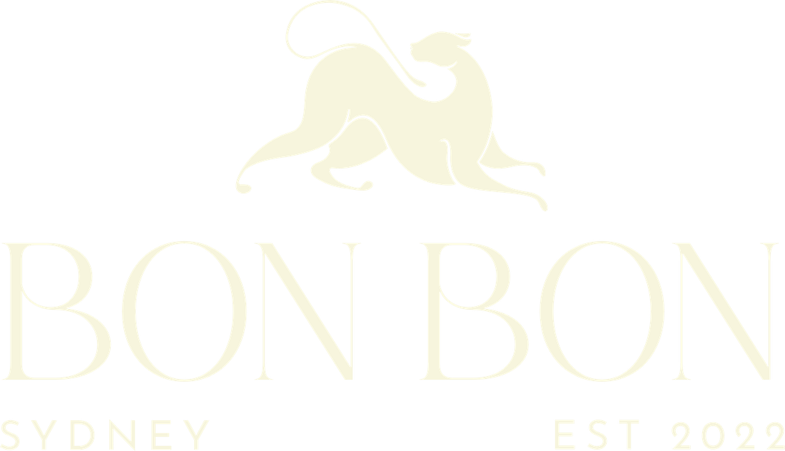 BonBon centred logo in cream